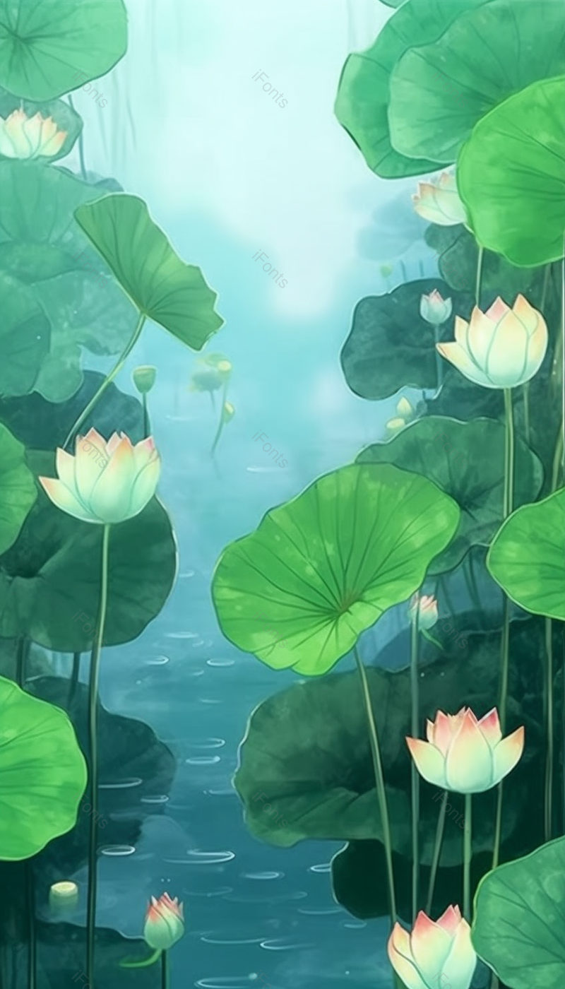 节气荷花叶子插画背景,插画/手绘图,插画/手绘图库,插画/手绘图下载,插画/手绘
